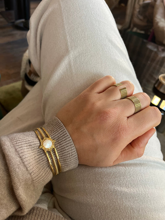 Jonc Lady - nacre blanche