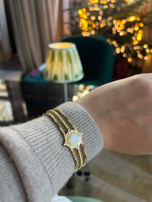 Jonc Lady - nacre blanche