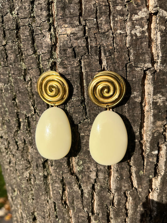 Boucles Lamya - spirale et acétate coloré